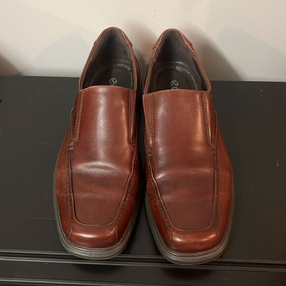 Ecco Helsinki Shoes Bike Toe Slip On Loafer EU 45/US 11-11.5 Cocoa Brown B62 - Picture 4 of 10